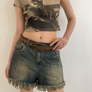 Women's Brown PU Leather Belt with Western Embossed Design for Casual and Festival Wear