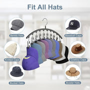 1-Piece Hat Hanger with 10 Clips for Hats Jeans and Pants Space-Saving Closet Organizer