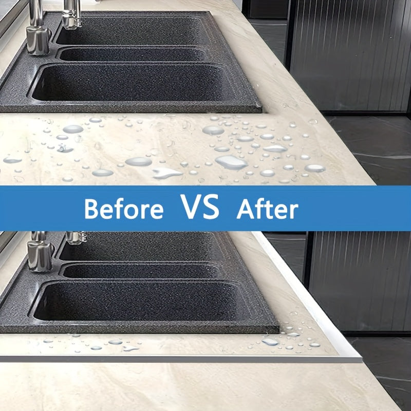 Plastic Waterproof Water Dam Barrier Strip Self-Adhesive for Shower Sink Tub