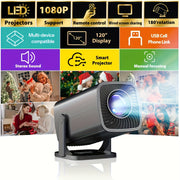 Proyector inteligente portátil para cine en casa, oficina y reuniones, rotación de 180°