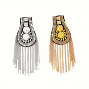 Unisex European and American Suit Brooches with Rivets Tassels and Epaulettes
