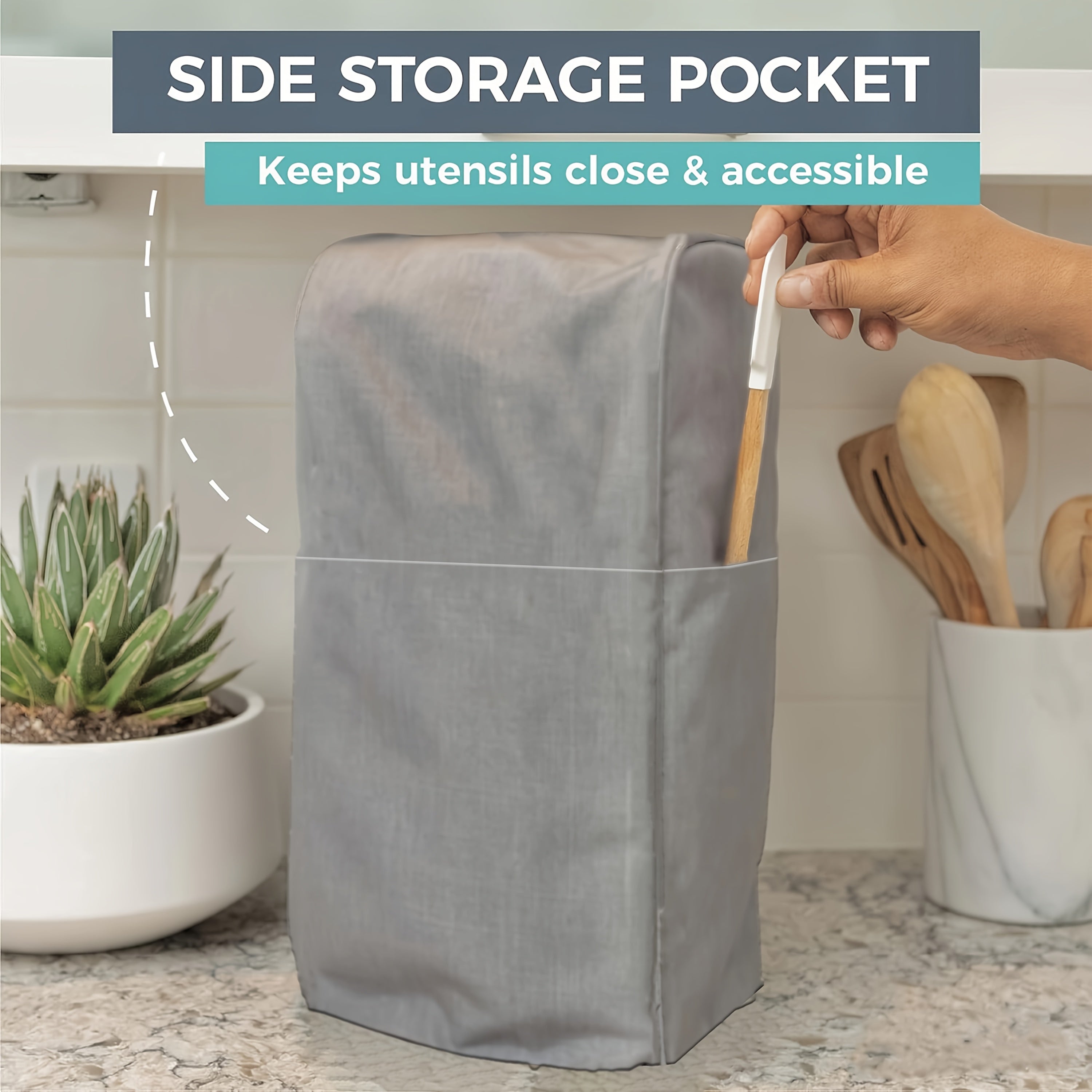 Kuchli kulrang sharbat chiqaruvchi va oziq-ovqat protsessori uchun mustahkam Oksford mato qopqog'i - 11-14 stakan modellari uchun mos, changdan va suvdan himoyalovchi, qulay kirish cho'ntaklari bilan, oshxona blenderini himoya qiladi.