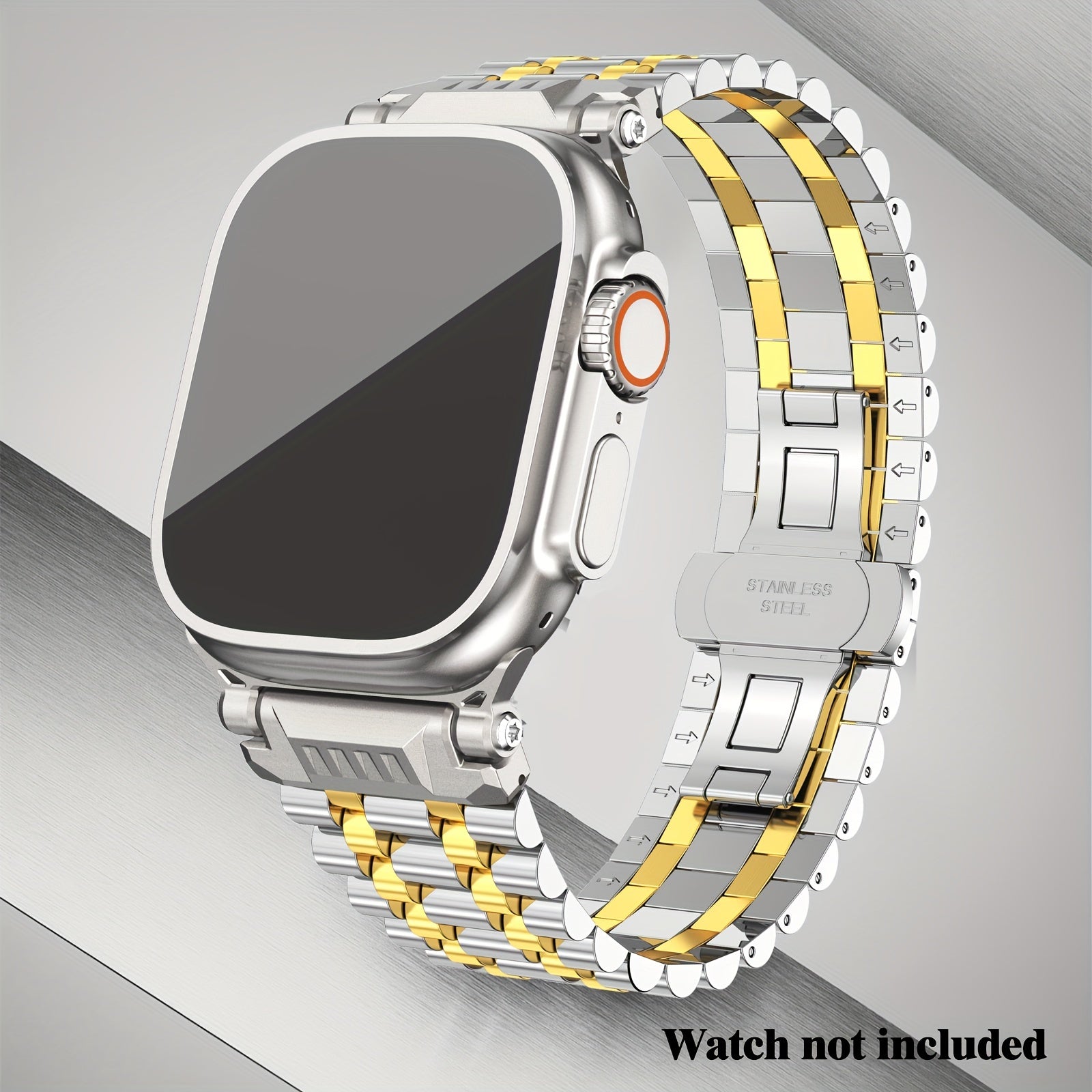 316L Stainless Steel Connector Strap for Apple Watch Bands 42-49mm Series 1-10