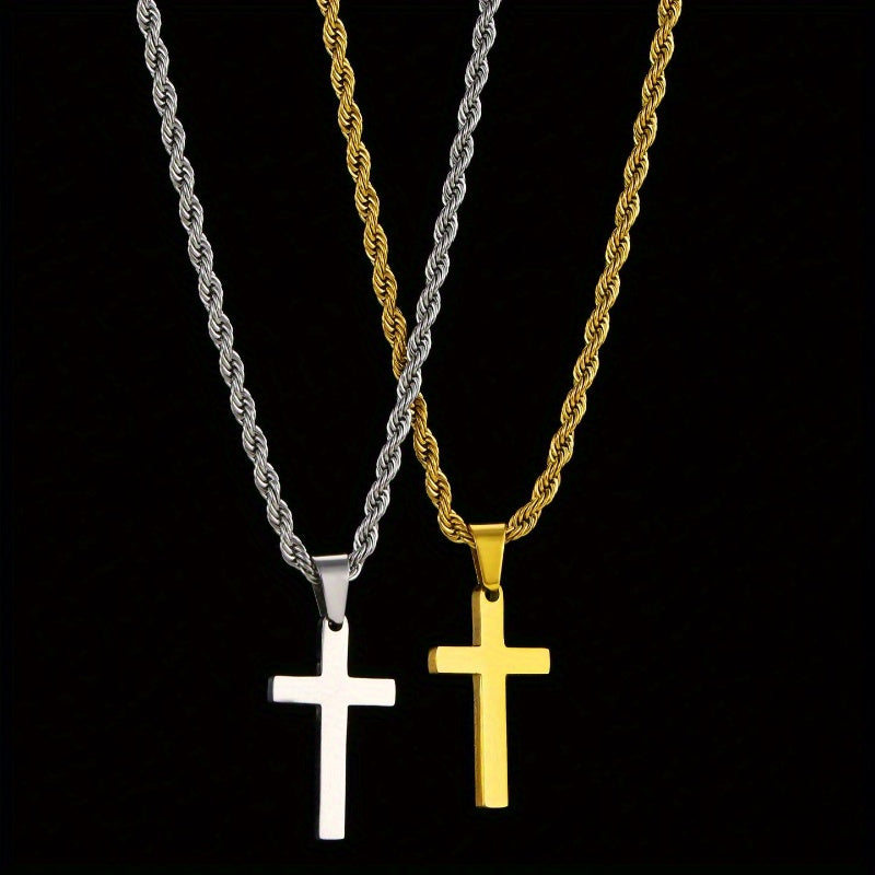 Unisex Cross Pendant Necklace Light Luxury Chain for Everyday and Holidays