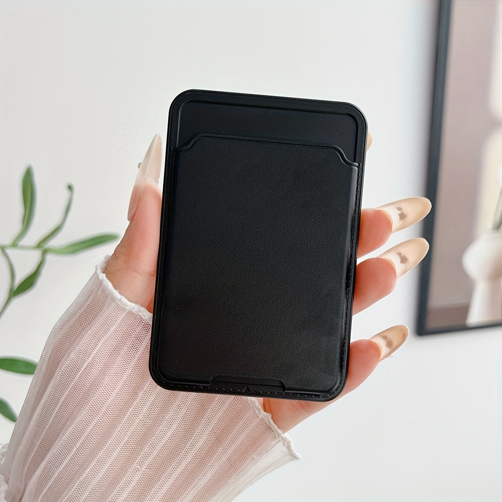 Smartphone Card Holder Self-Adhesive Solid Color Business Card Bag for DIY Customization