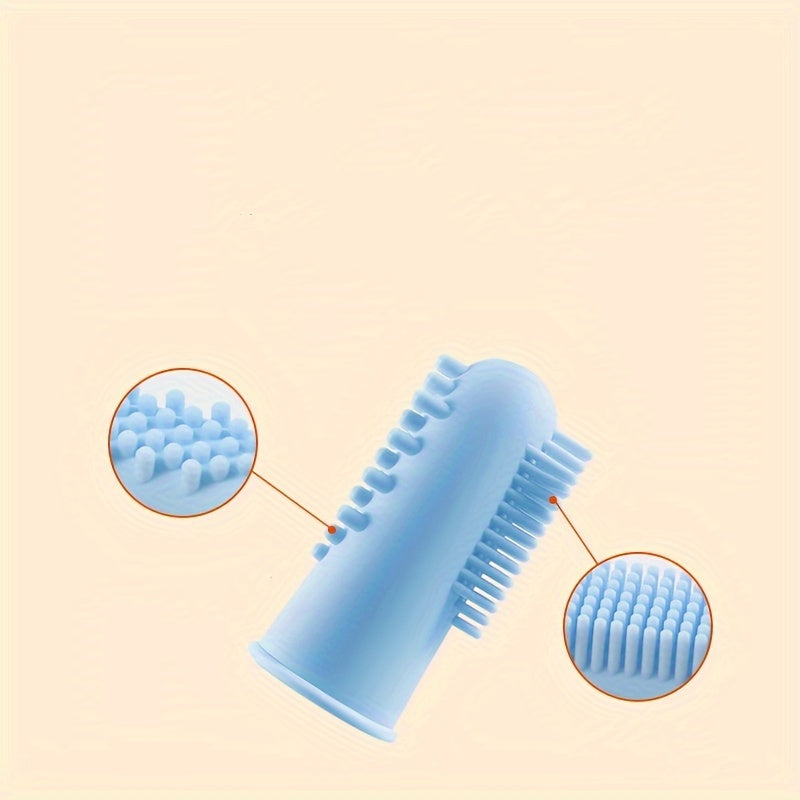 2pcs Silicone Fingertip Pet Toothbrush and Toothpaste Set for Dogs and Cats