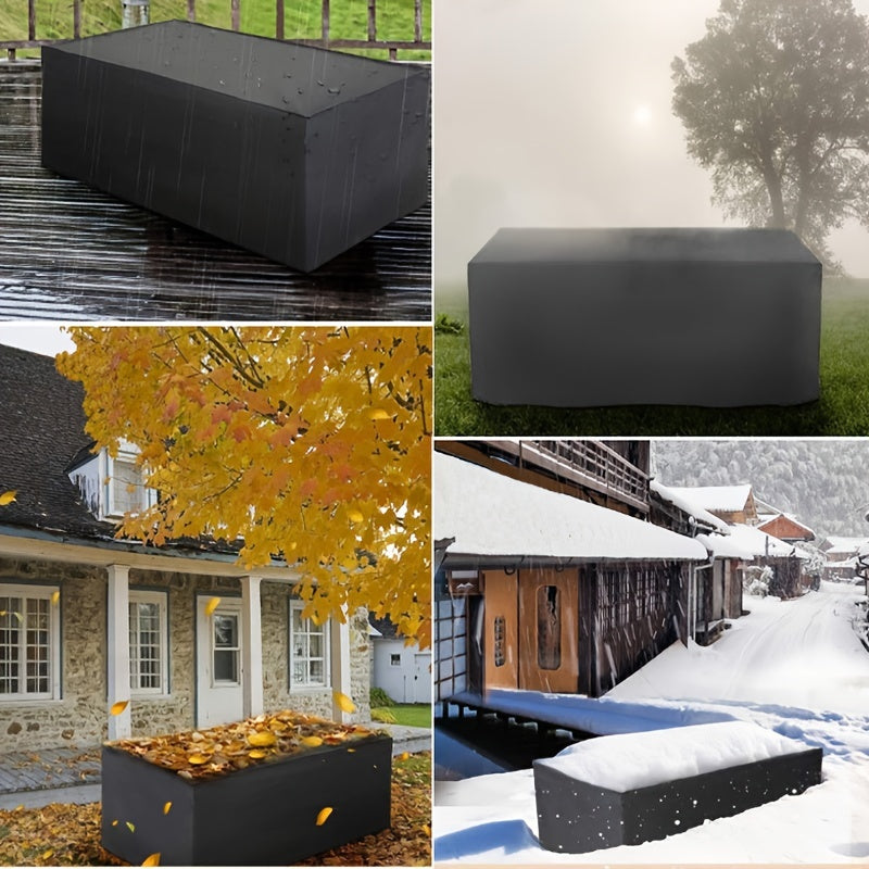 Black Durable 600D Polyester Chaise Lounge Cover All-Weather Patio Deck Furniture Protection