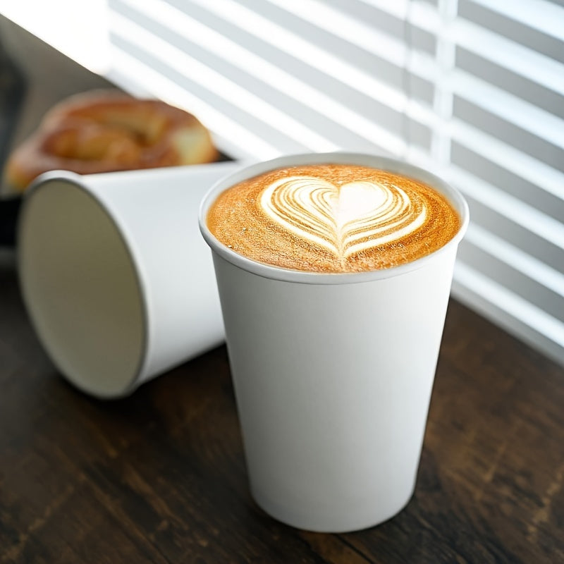 Disposable White Paper Cups 200ml Pack of 50 100 200 500 for Hot Cold Beverages