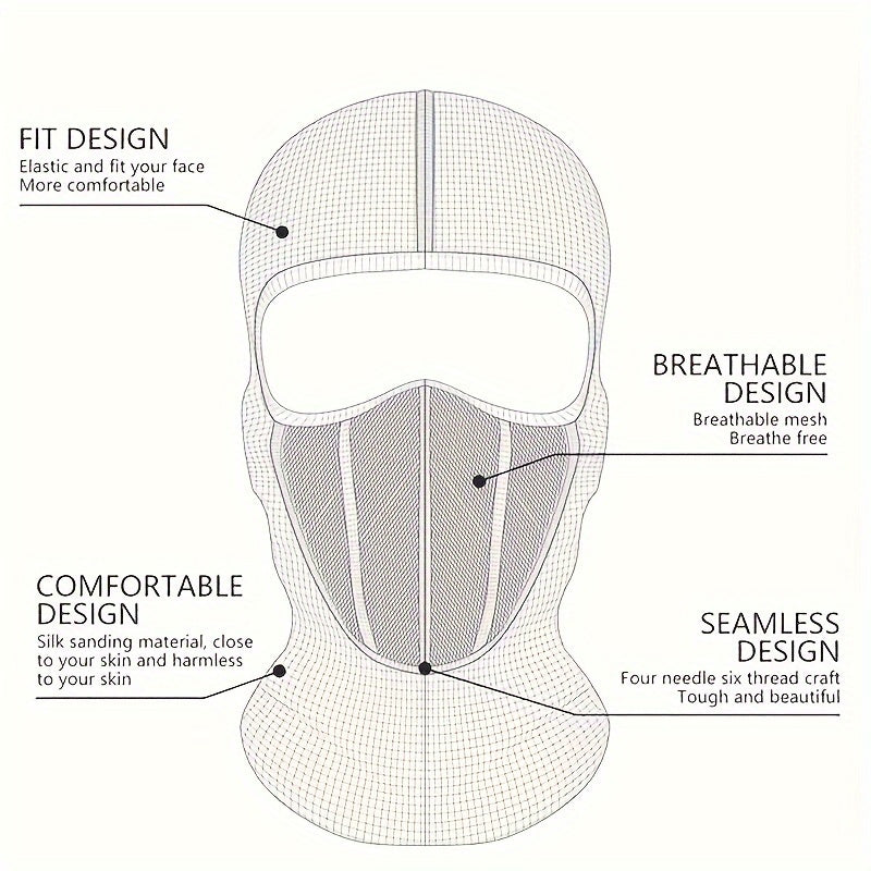 Máscara de esquí unisex cálida y transpirable con panel de malla para deportes al aire libre