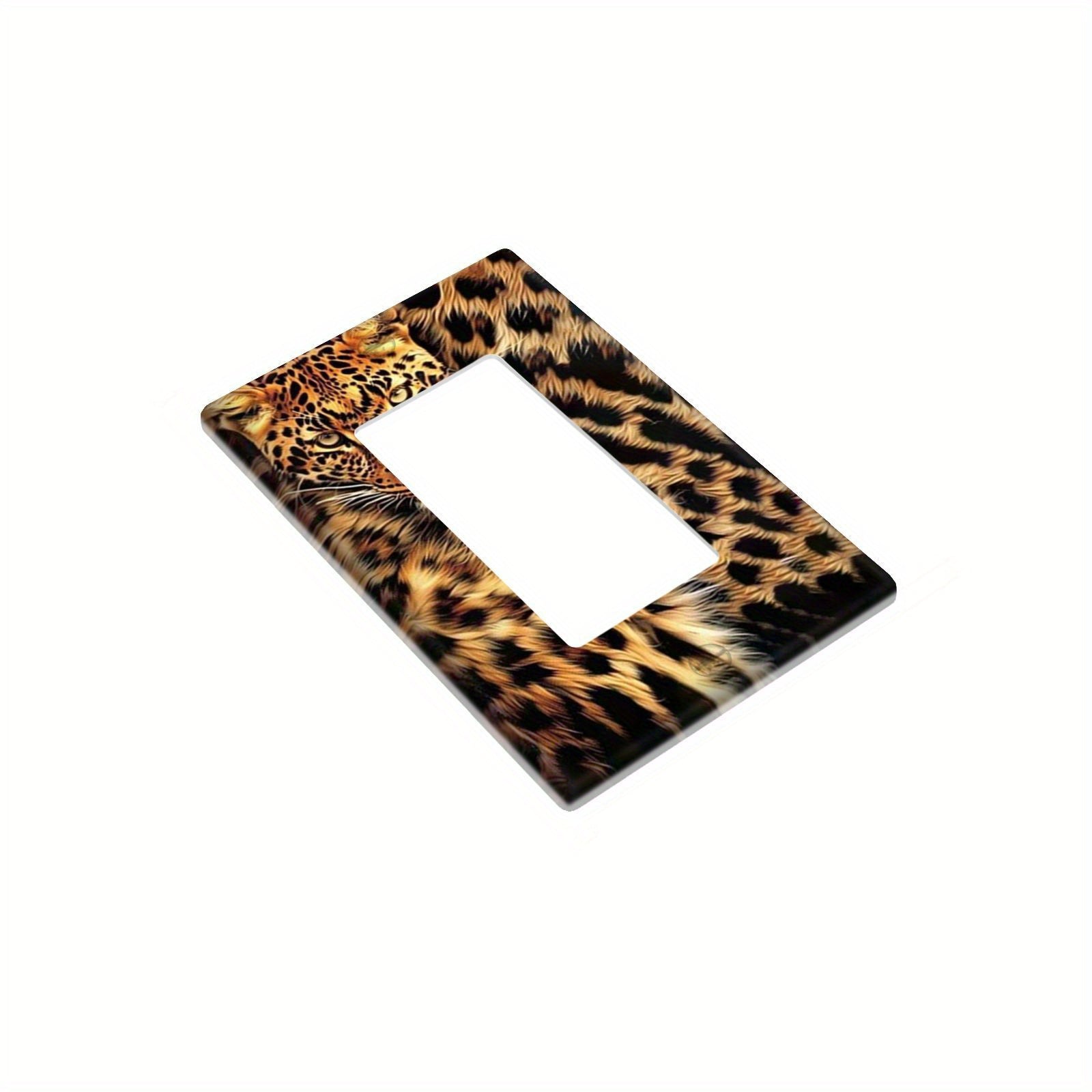 Leopard Fur Print Wall Plate Cover for Indoor and Outdoor Decor