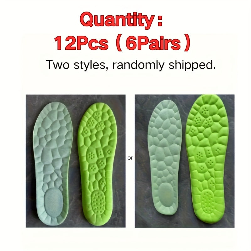 Unisex Breathable Elastic Insoles 12 Pairs Lightweight Comfortable