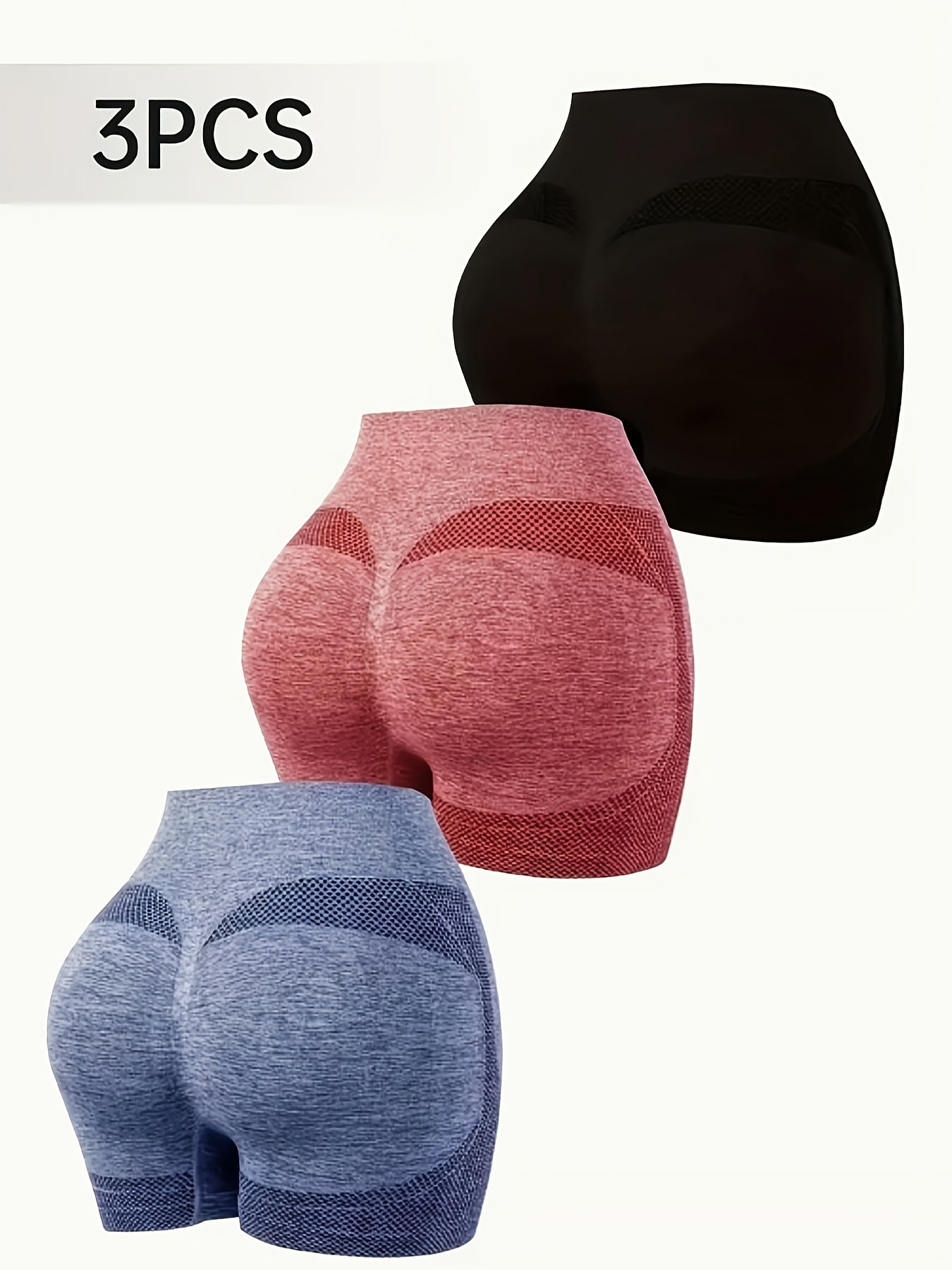 Women's High-Waist Seamless Yoga Shapewear Shorts Tummy Control Butt Lift Polyester