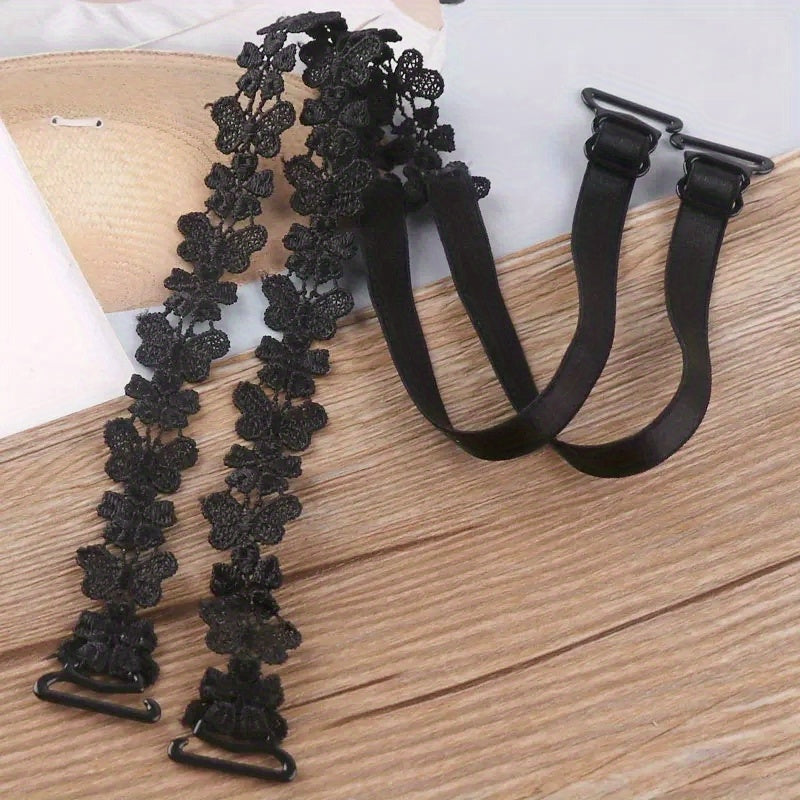 Women's Lace Bras with Invisible Straps Halter Cross-Back Floral Nylon Lingerie