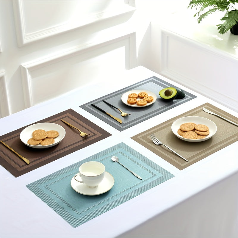 4-Piece Kitchen Insulation Table Mats Water and Heat Resistant Thick Striped Protecting Hot and Cold Drinks