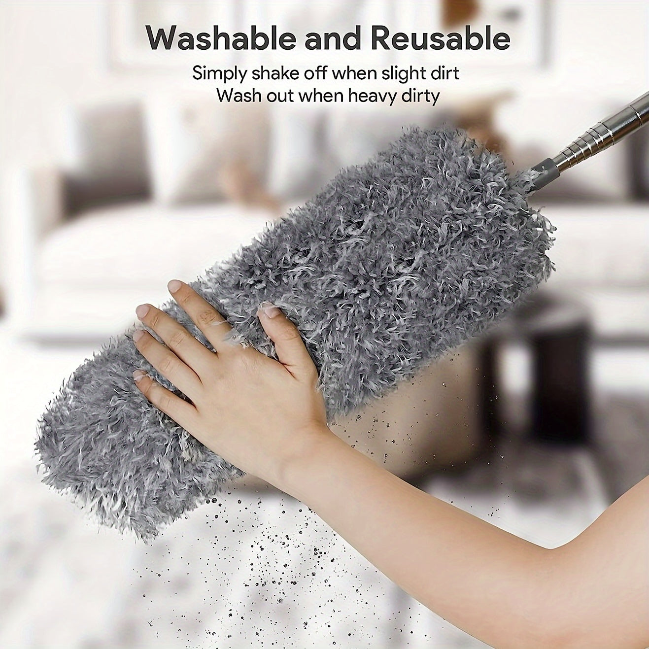 Electrostatic Duster with Retractable Brush for Fan Keyboard Furniture Cleaning