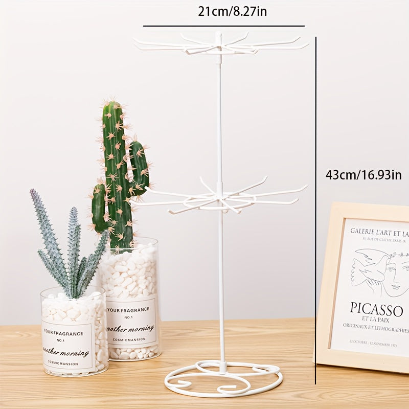 Вращающийся стеллаж для украшений с 2 уровнями для ожерелий и браслетов