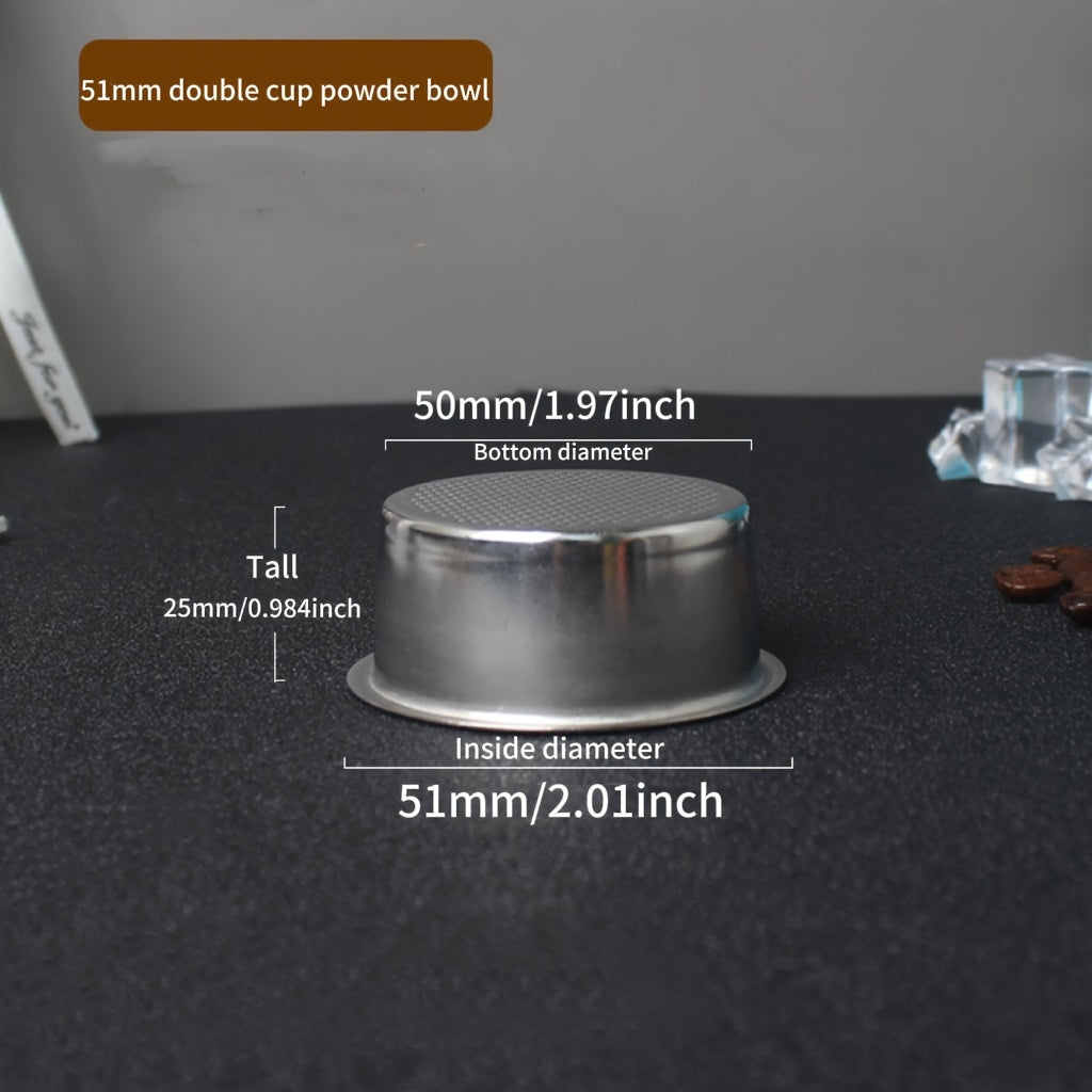 Stainless Steel 51mm Coffee Filter Basket for Espresso Machines Reusable