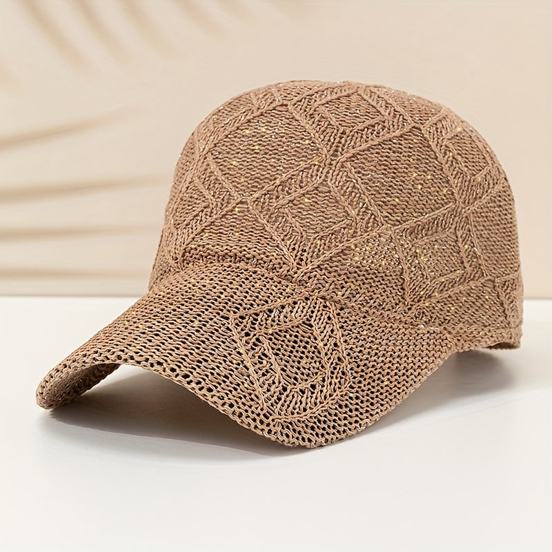 Adjustable Mesh Baseball Cap for Outdoor Sun Protection Breathable Polyester
