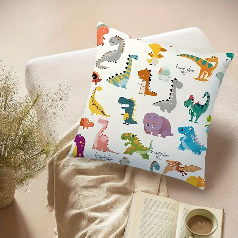 Double-Sided Woven Polyester Throw Pillow Cover 45cm Vibrant Color Machine Washable