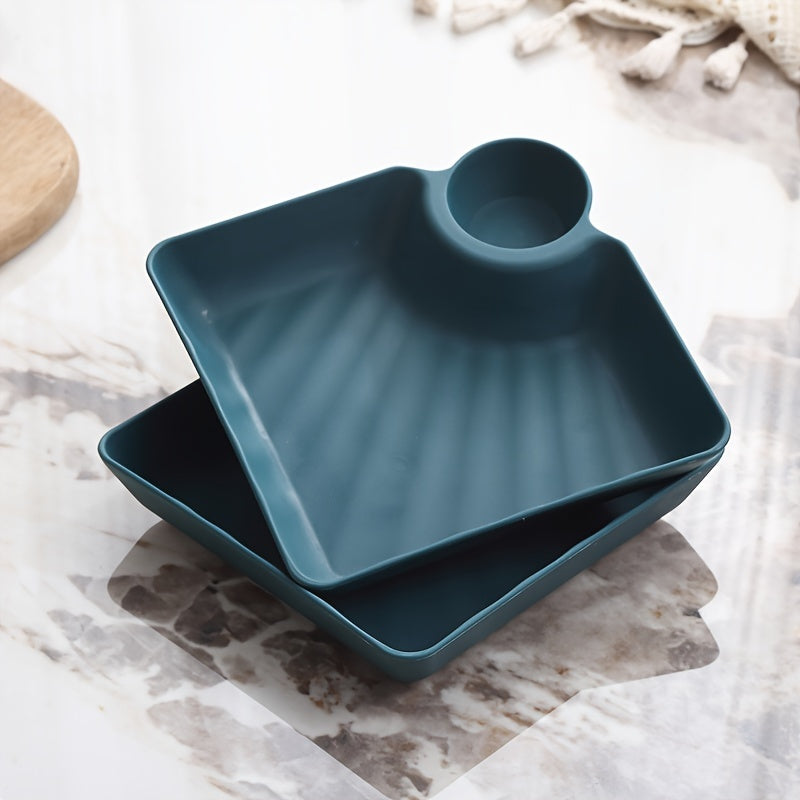 Japanese Snack Platter with Fries Dipping Sauce Sushi Dim Sum Dumpling Plates