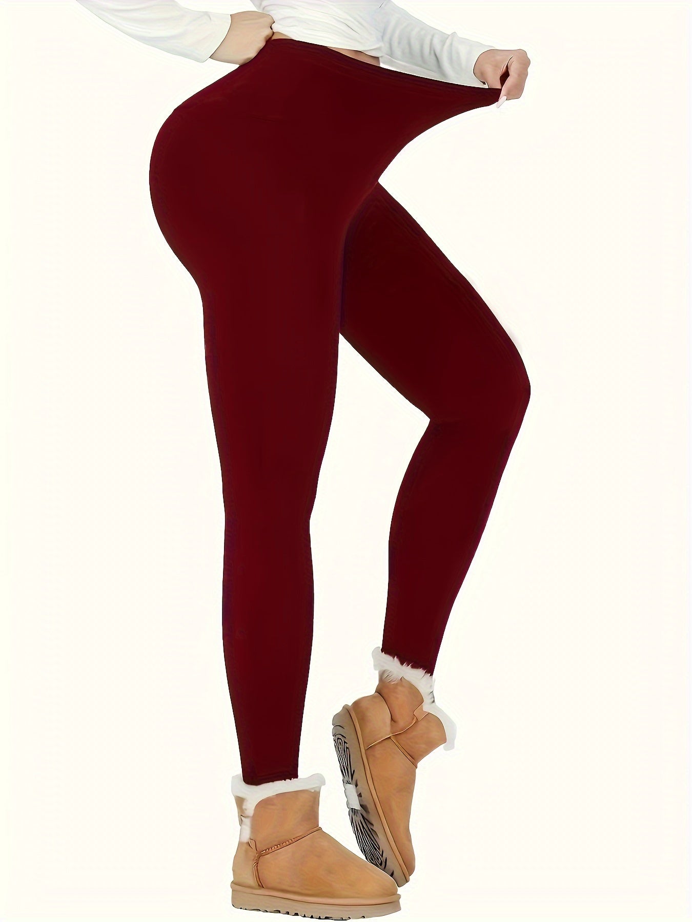 Women's High Waist Fitness Leggings Breathable Quick-Drying Anti-Pilling Elastic Knit Jegging