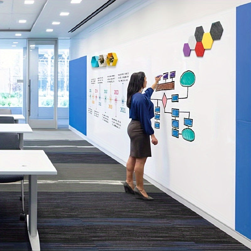 Uy yoki ofisda foydalanish uchun olib tashlanadigan magnit oq doska stikerlari, yozish va o'chirish oson. O'qitish va trening maqsadlari uchun mukammal.