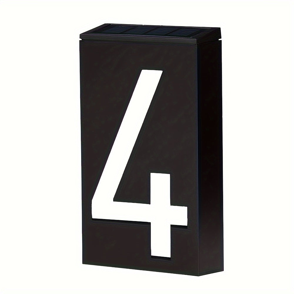 Luz de número de casa solar LED para exteriores, a prueba de agua, señal de dirección, iluminador de pared para jardín y patio