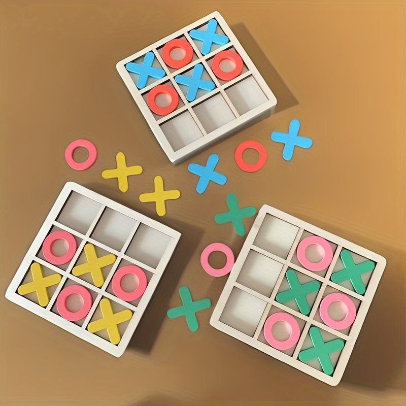 Bolalar uchun interaktiv strategiya o'yini - Yog'ochdan yasalgan tik-tak-toe o'yinchoq.