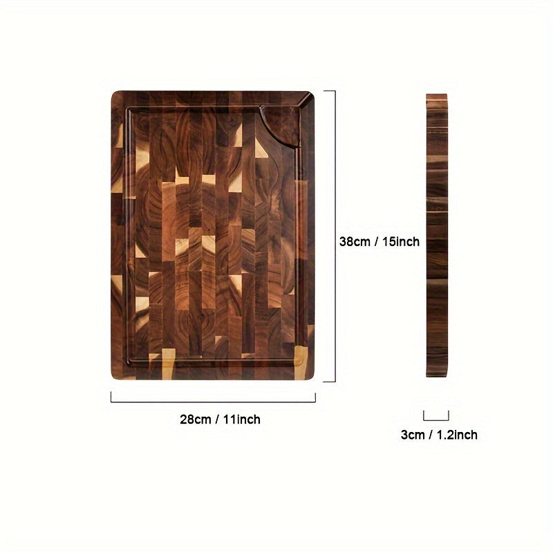 Durable Acacia Wood Cutting Board with Juice Groove for Fruits and Vegetables