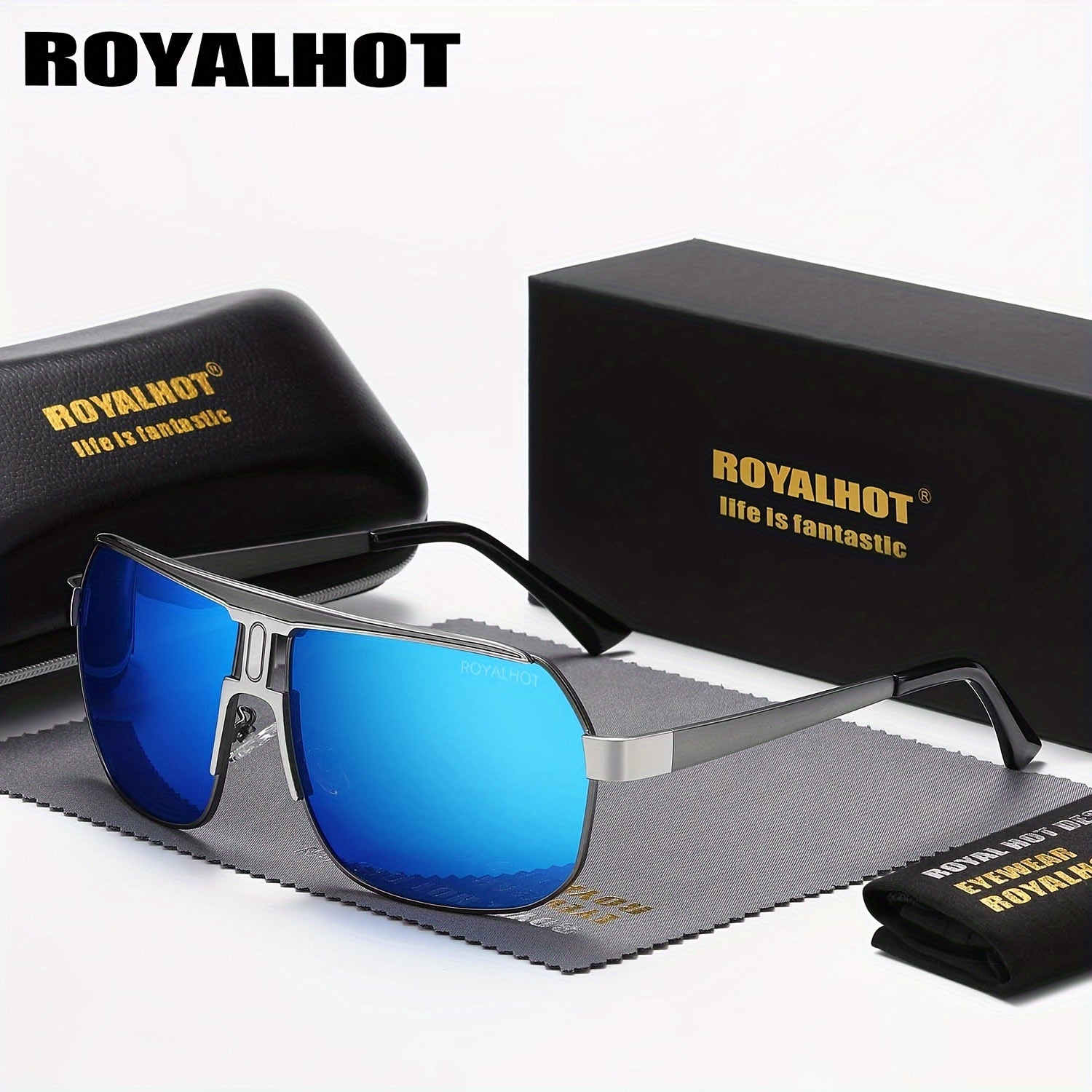 Men Women Polarized Alloy Square Oversized Sunglasses Driving Shades