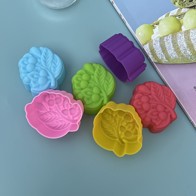 Set of 6 3D Flower Silicone Cake Molds for Jelly Pudding Candle Making