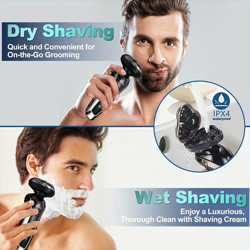 Electric Shaver USB Rechargeable 3D Floating Blade Stainless Steel Long Battery