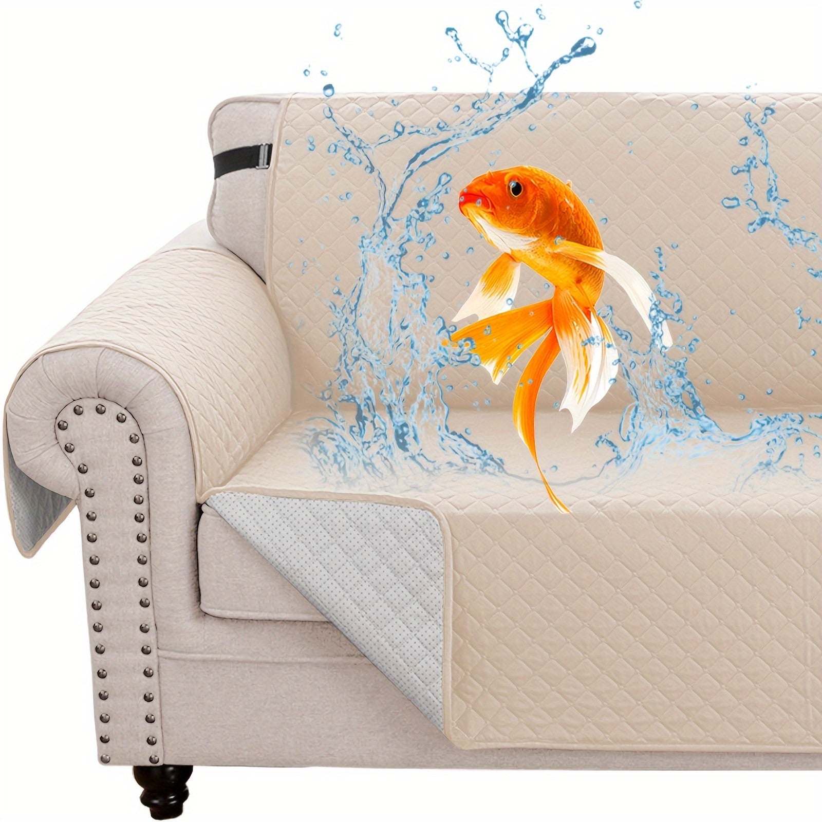 Anti-Slip Pet-Friendly Sofa Cover for Armchair, Loveseat, and Sectional in Modern Polyester