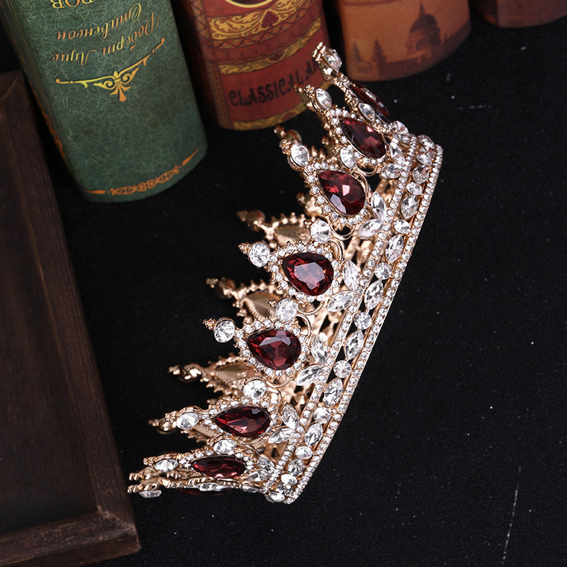 Wedding Crown for Women and Girls Rhinestone Gold Baroque Queen Tiara Bridal Headpiece