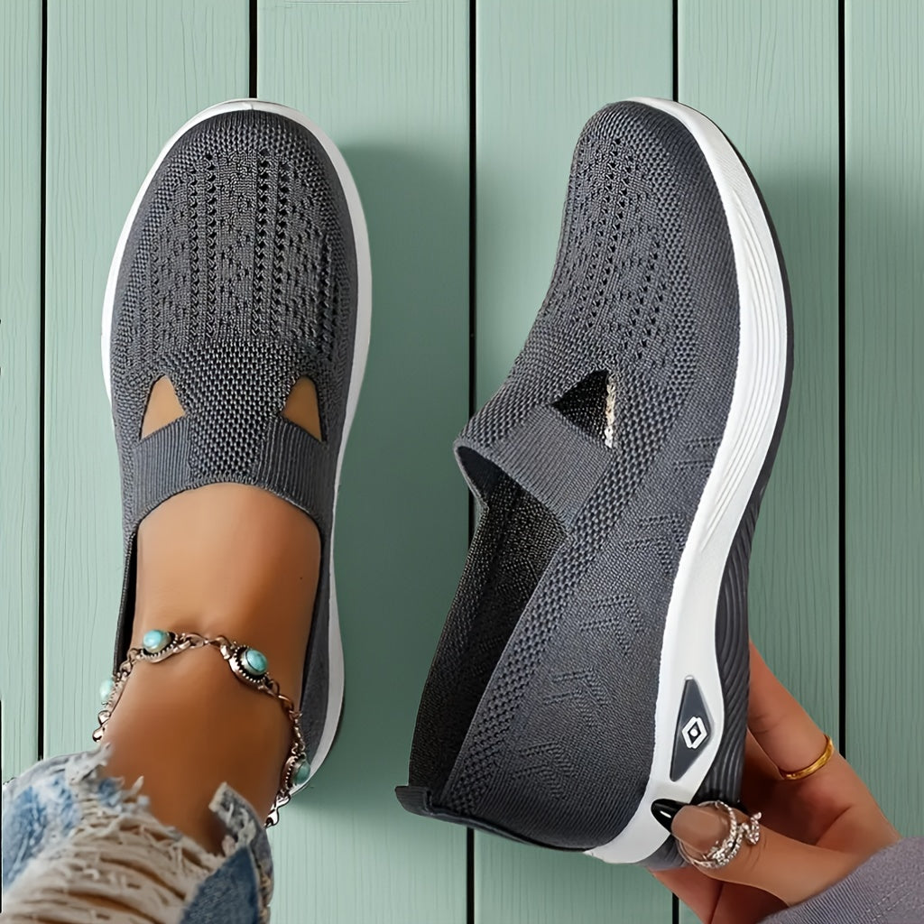 ayollar uchun nafas oluvchi slip-on sport poyabzali, kundalik plyaj krossovkasi, ko'p rangli