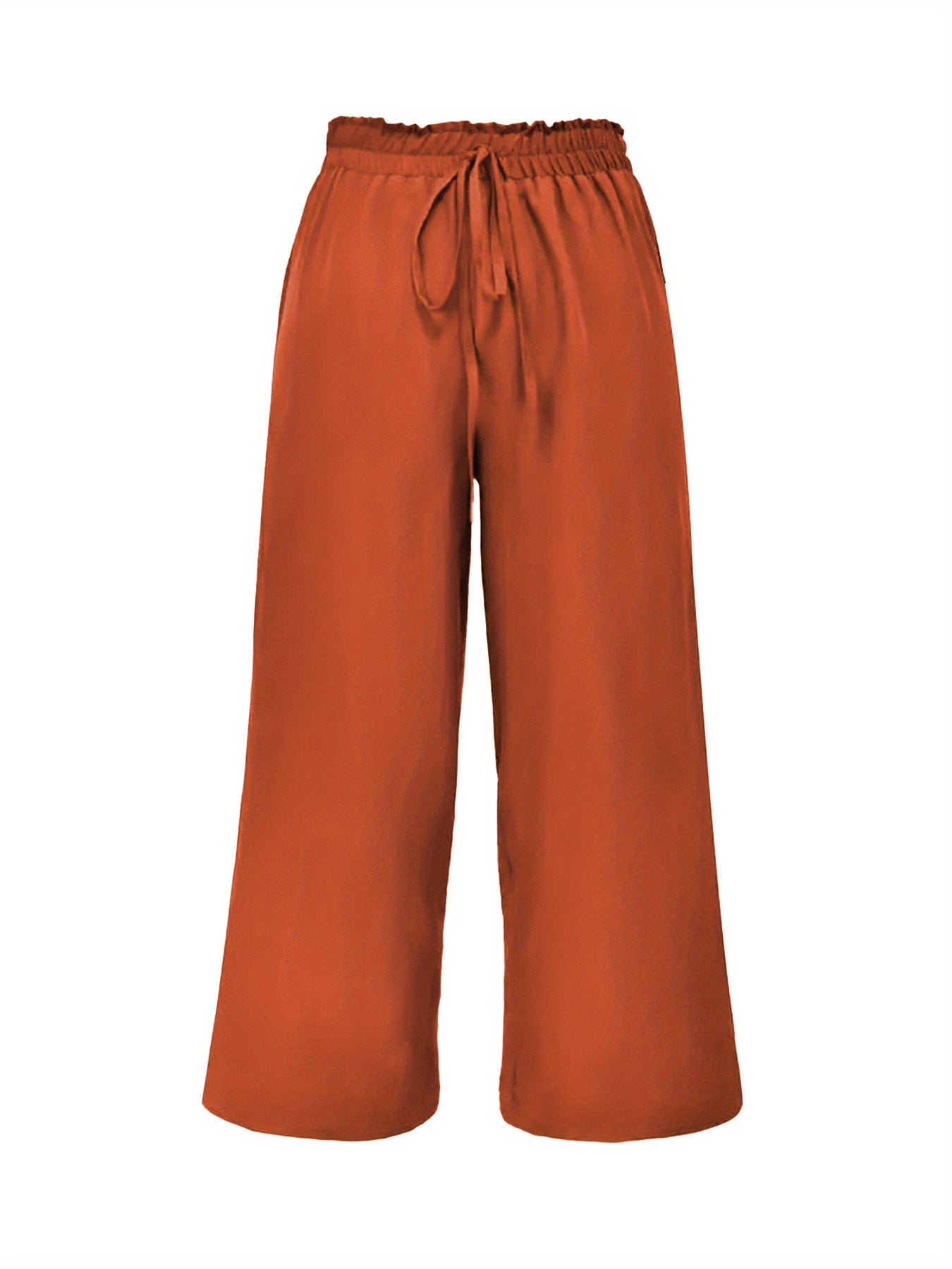 Pantalones de playa casual de pierna ancha para mujer talla plus de color verde esmeralda con cintura elástica