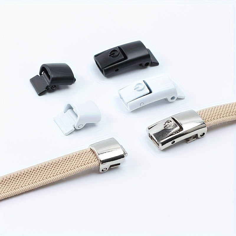 No-Tie Elastic Shoelaces 8mm Flat Secure Press Lock for Sneakers and Casual Shoes
