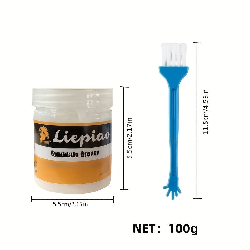 100g Multi-Purpose Car Lubricant White Grease for Door Track Maintenance with Brush Set