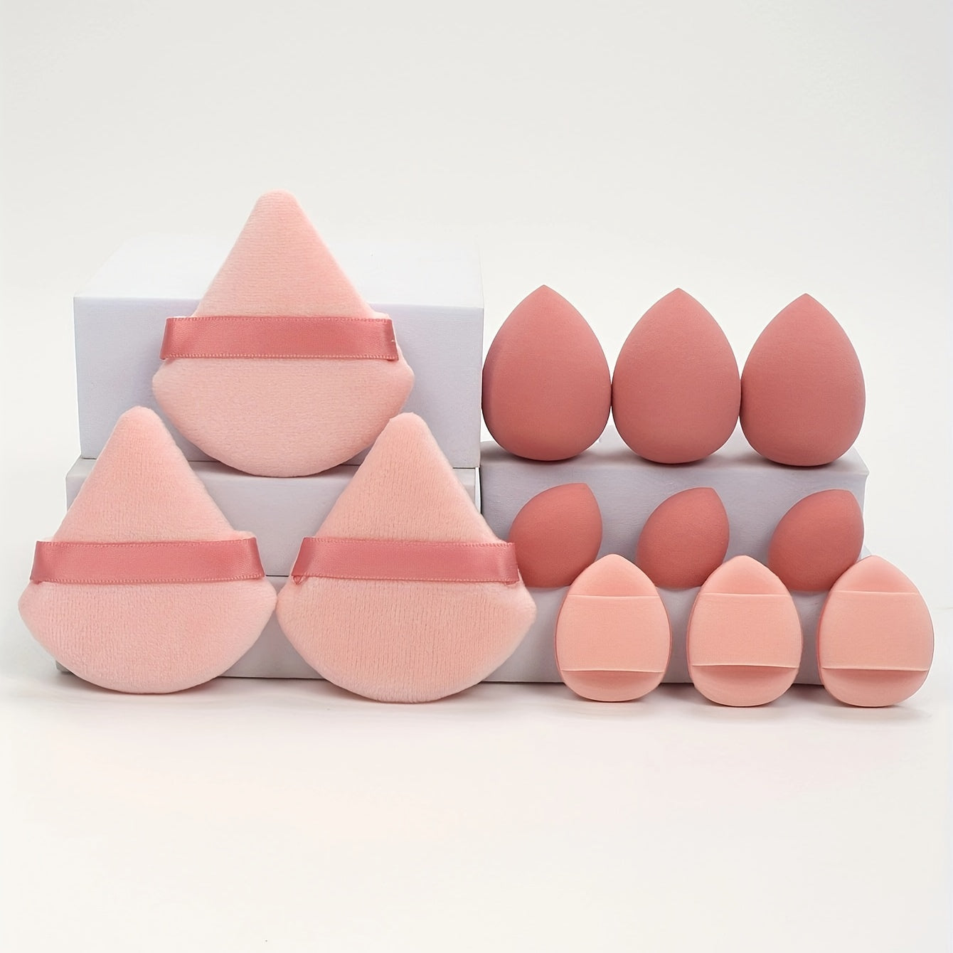 12pcs Makeup Sponge Set with Loose Powder Puffs Mini Air Cushion Puffs Latex-Free