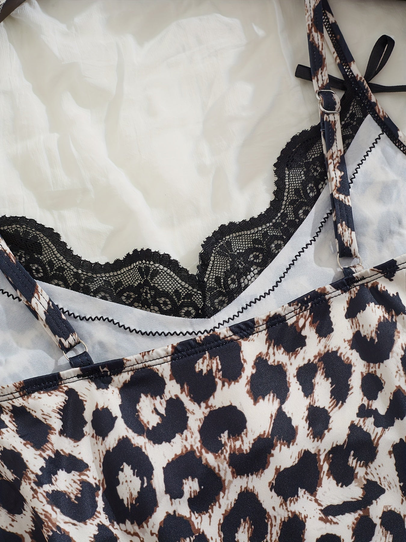 Leopard Lace Slip Dress with Side Split Women’s Lingerie