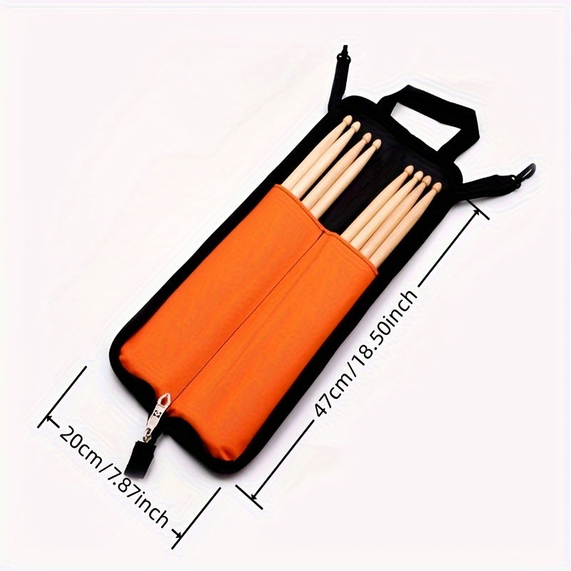 Waterproof Canvas Drum Stick Bag for 4 Pairs Portable Storage Black