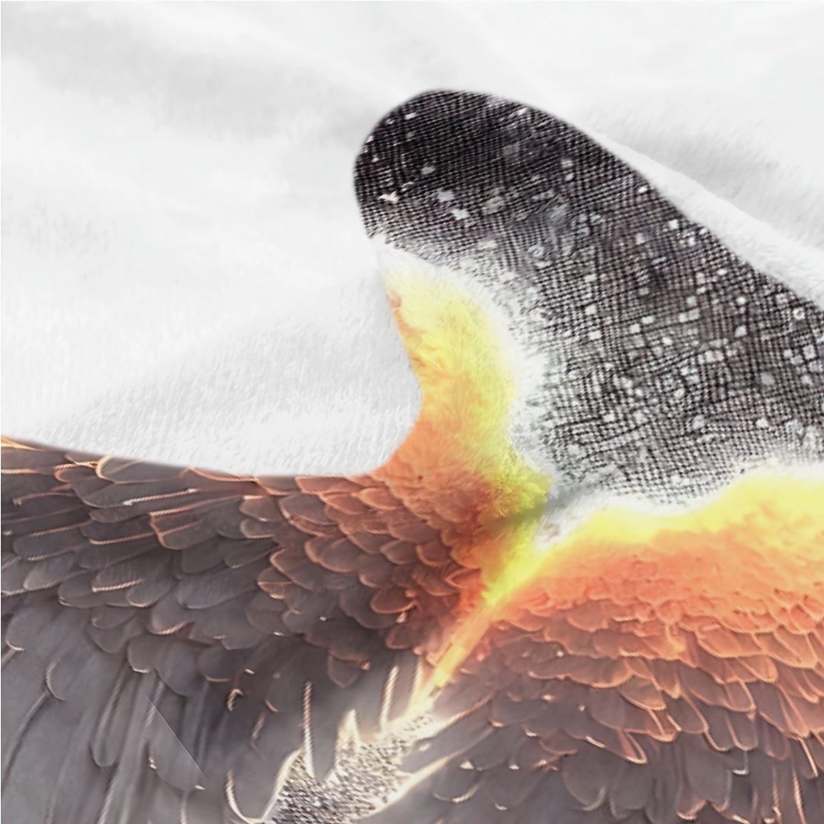 Glowing Wings Print Flannel Blanket Soft Cozy Polyester Throw for Sofa Bed Travel