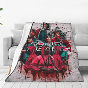 Themed Flannel Throw Blanket Cozy Soft Splatter Design for Couch Bed Camping