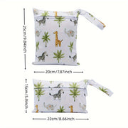 2 ta Hayvon Izlari Suvga Chidamli Pelenka Sumkalari - Ko'p funksiyali Nam/Quruq Pelenka Pochta va Kosmetika Tashuvchilar, Zip bilan, Sayohat va Gigiena uchun Ideal