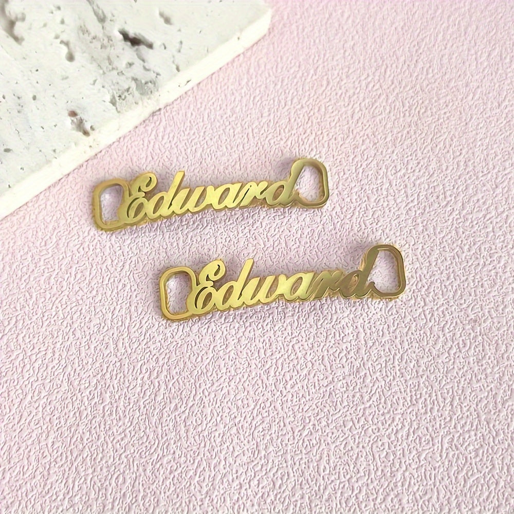 Unisex Stainless Steel Name Shoe Charms Custom Letter Shoe Buckle Accessories