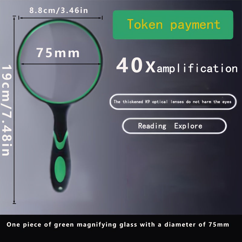 Handheld 30X Magnifying Glass for Reading Maps Science Education Elderly Kids 50mm 65mm 75mm 100mm