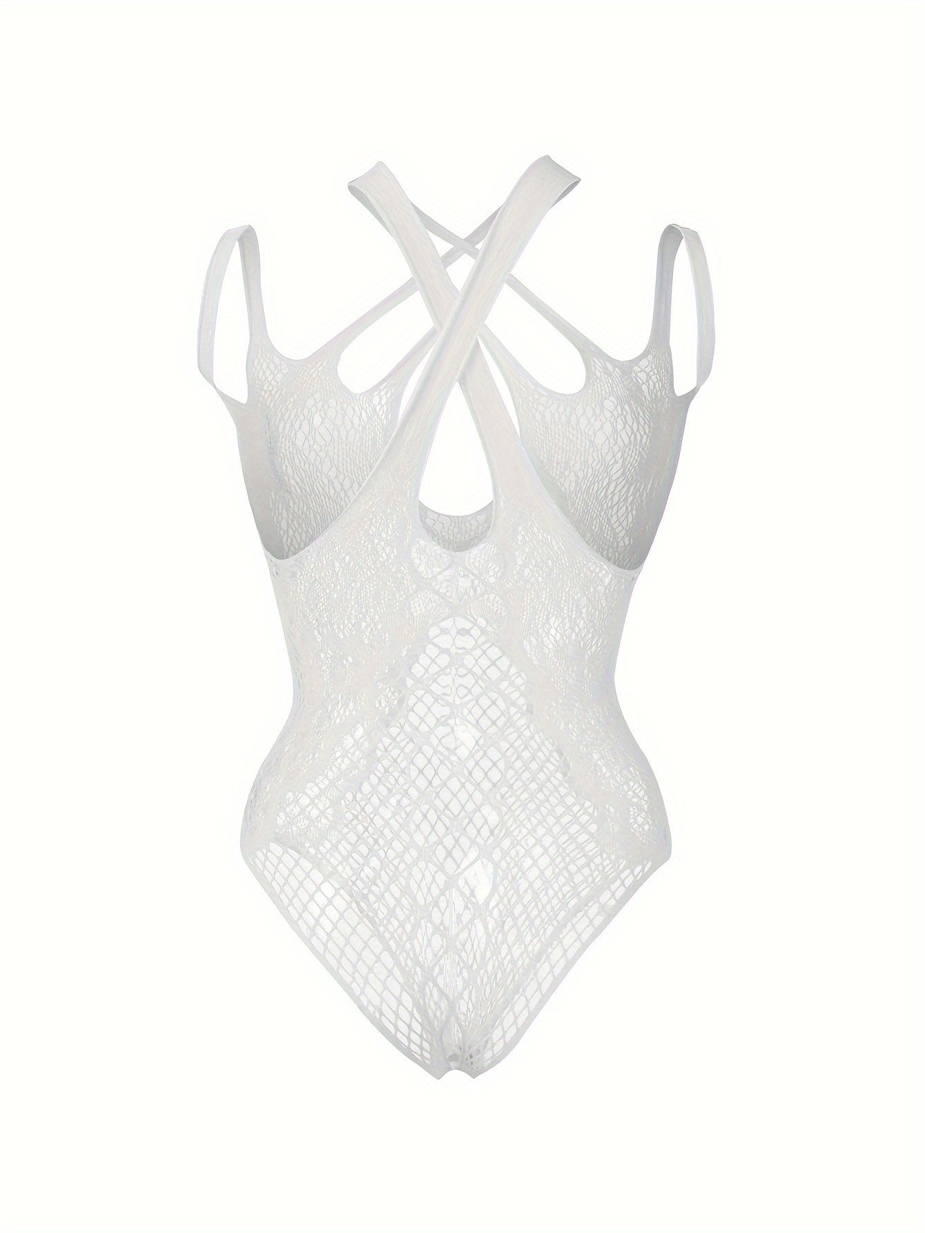 Women's Lace and Mesh Bodysuit with Cutouts and Low Support