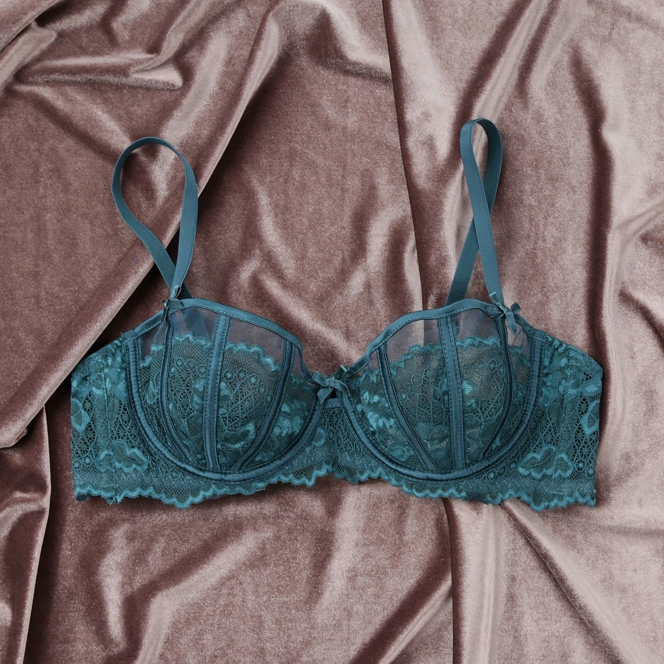 Sujetador floral sin forro con encaje para mujer con ropa interior de malla transpirable para comodidad