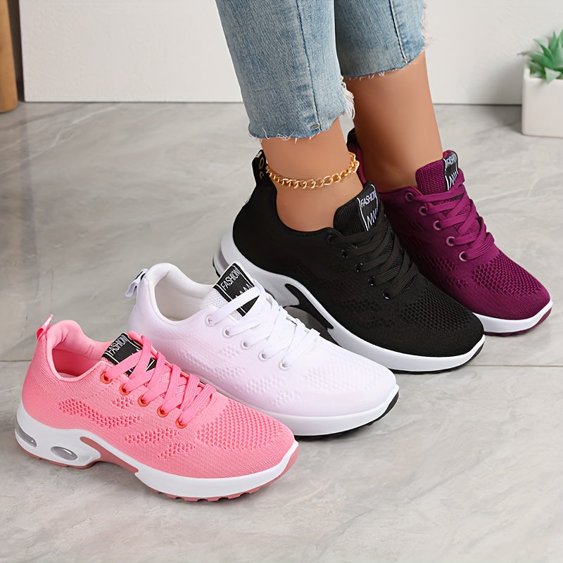 Women's Lightweight Breathable Casual Sneakers Low-Top Walking Shoes White