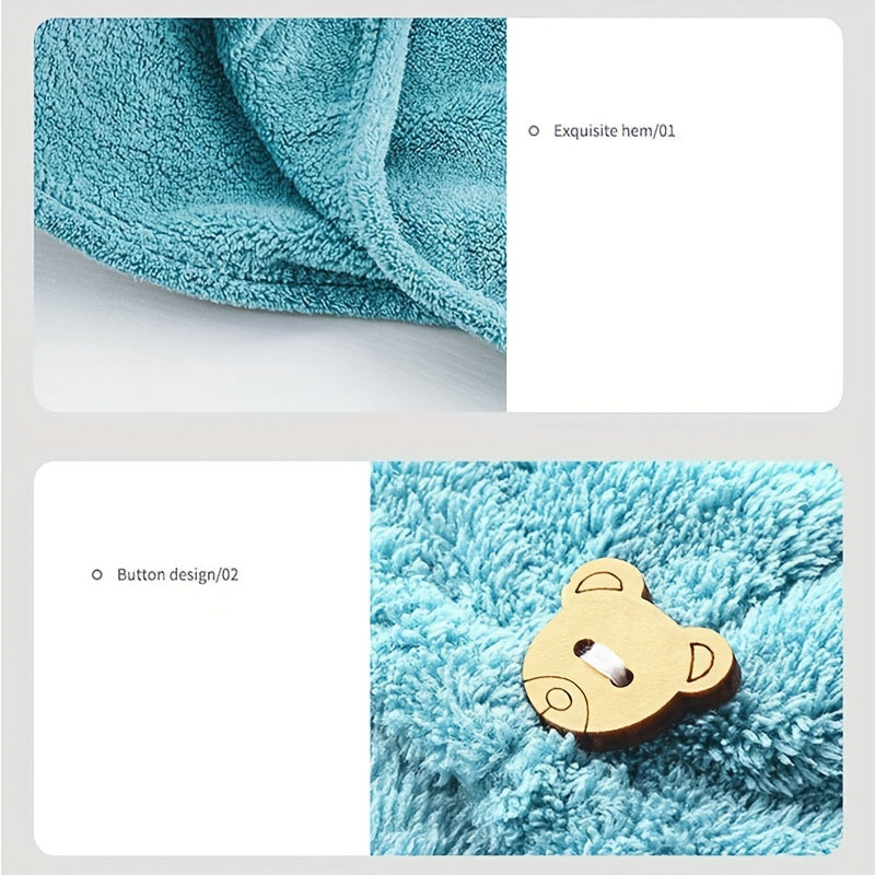 Soft Coral Fleece Hair Towel Wrap Quick Dry Thick Material Cute Cartoon Double Layer Embroidered Shower Cap